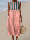Solveig | Vestido midi a rayas pastel