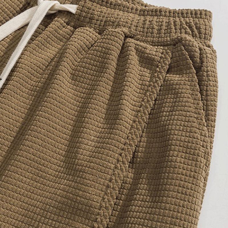 Rober - Pantalones harem informales de tejido de rombos con ribete de hebillas vintage