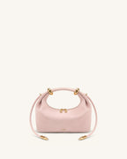 Ellie Faux Suede Metal Ring Embellished Top Handle Bag - Pink