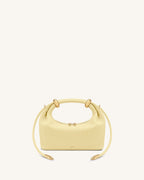Ellie Metal Ring Embellished Top Handle Bag - Lemon Yellow