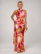 Elisabetta | Vestido Maxi de Flores com Decote Halter
