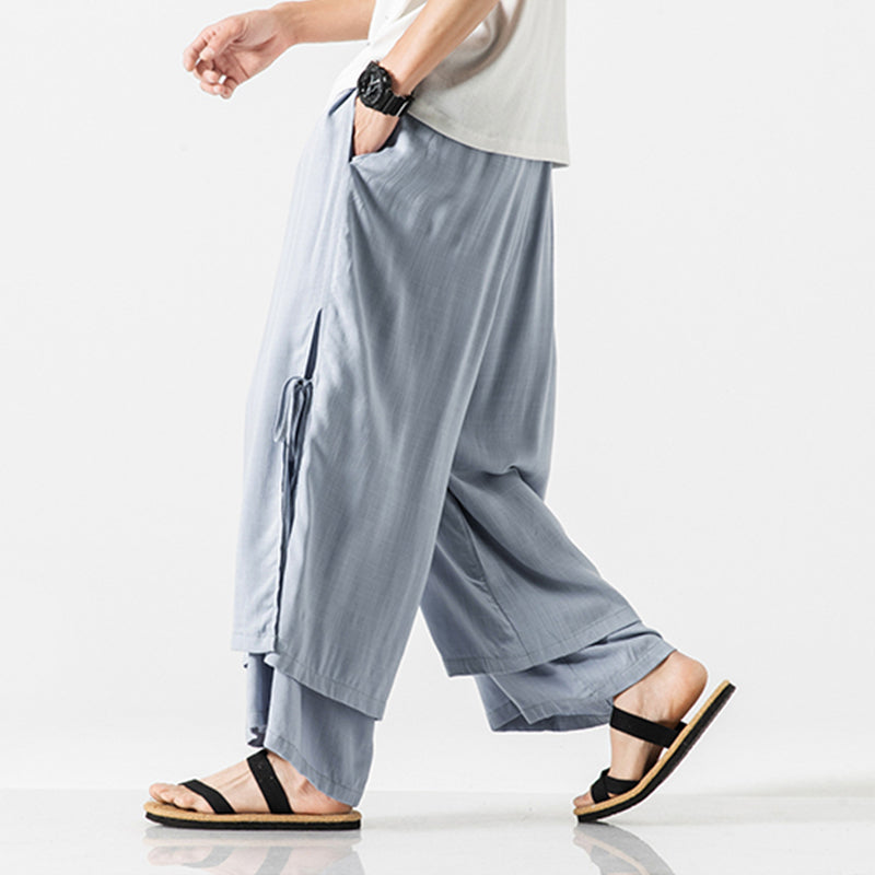 Mario - Pantalón culotte de dos piezas con tirantes laterales