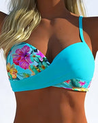 Bikini Bralette Stijl Geprint Contrast