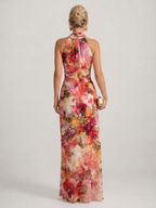 Elisabetta | Vestido Maxi de Flores com Decote Halter