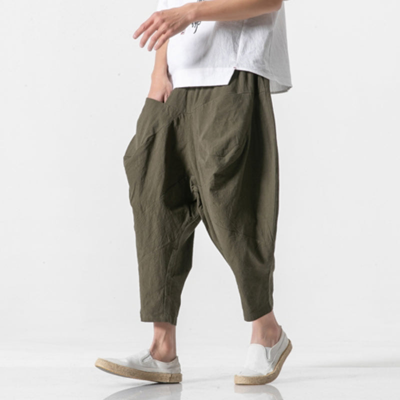 Carlos - Pantalones harem de pierna ancha