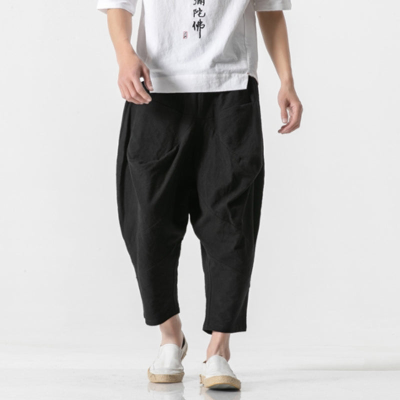 Carlos - Pantalones harem de pierna ancha