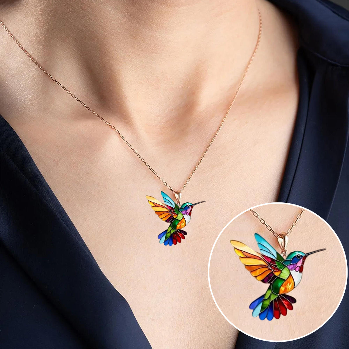 Kim™ | Collar y Aretes de Colibrí