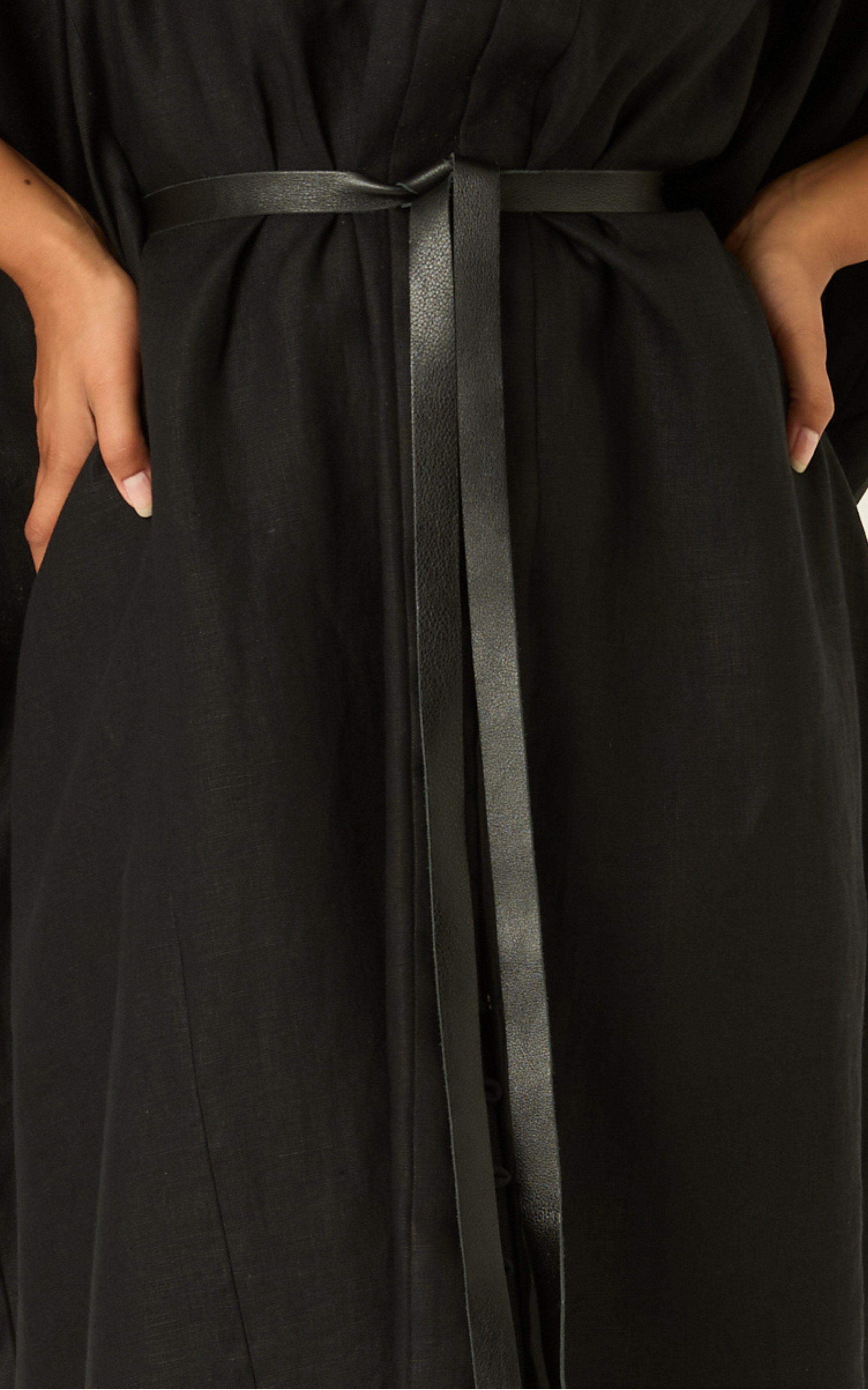 Cinturón Envolvente Luxe de Cuero - Negro