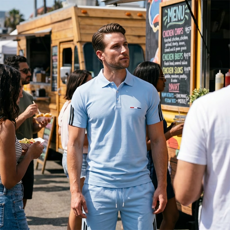 👕 Conjunto de 2 piezas para hombre – Camiseta de manga corta y short, transpirable, cómodo y versátil para el día a día, deporte y viajes ☀️🩳