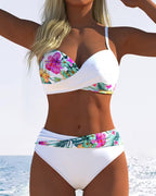 Bikini Bralette Stijl Geprint Contrast