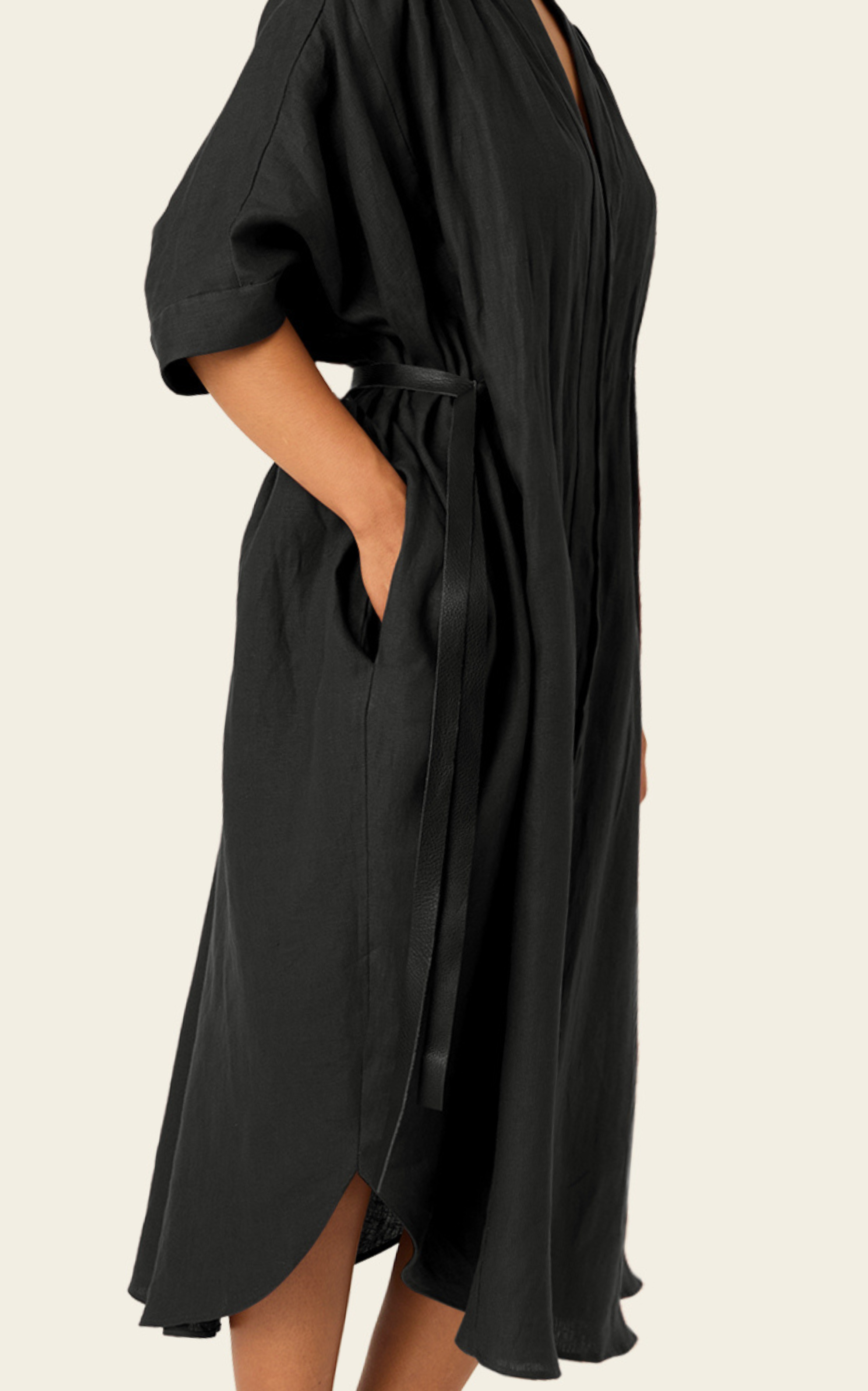 Cinturón Envolvente Luxe de Cuero - Negro