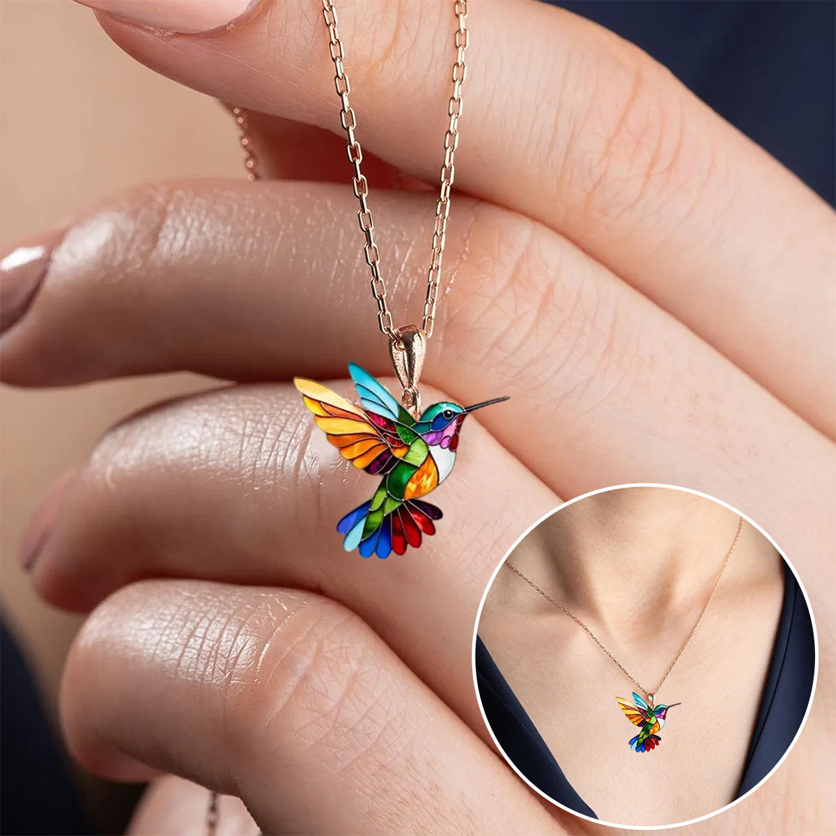 Kim™ | Collar y Aretes de Colibrí