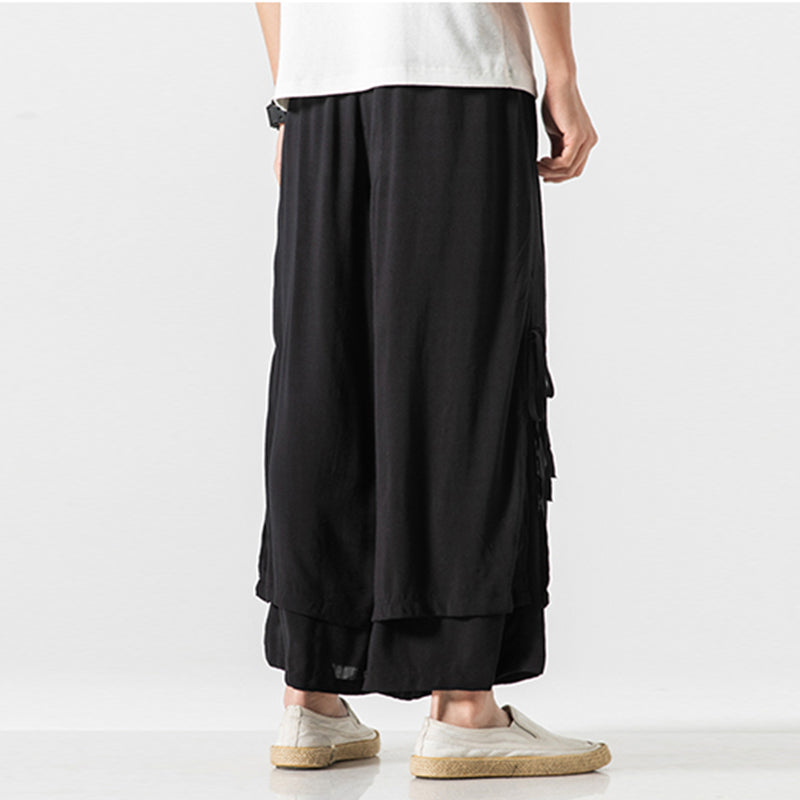 Mario - Pantalón culotte de dos piezas con tirantes laterales