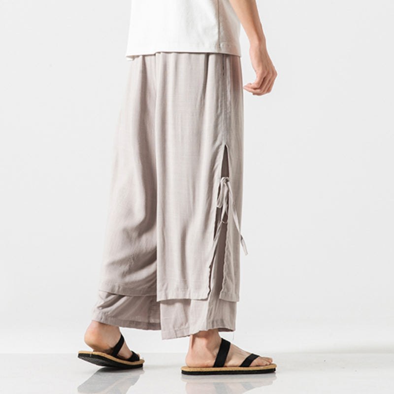 Mario - Pantalón culotte de dos piezas con tirantes laterales