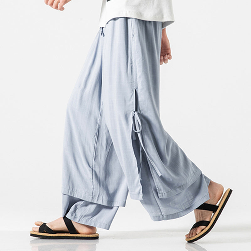 Mario - Pantalón culotte de dos piezas con tirantes laterales