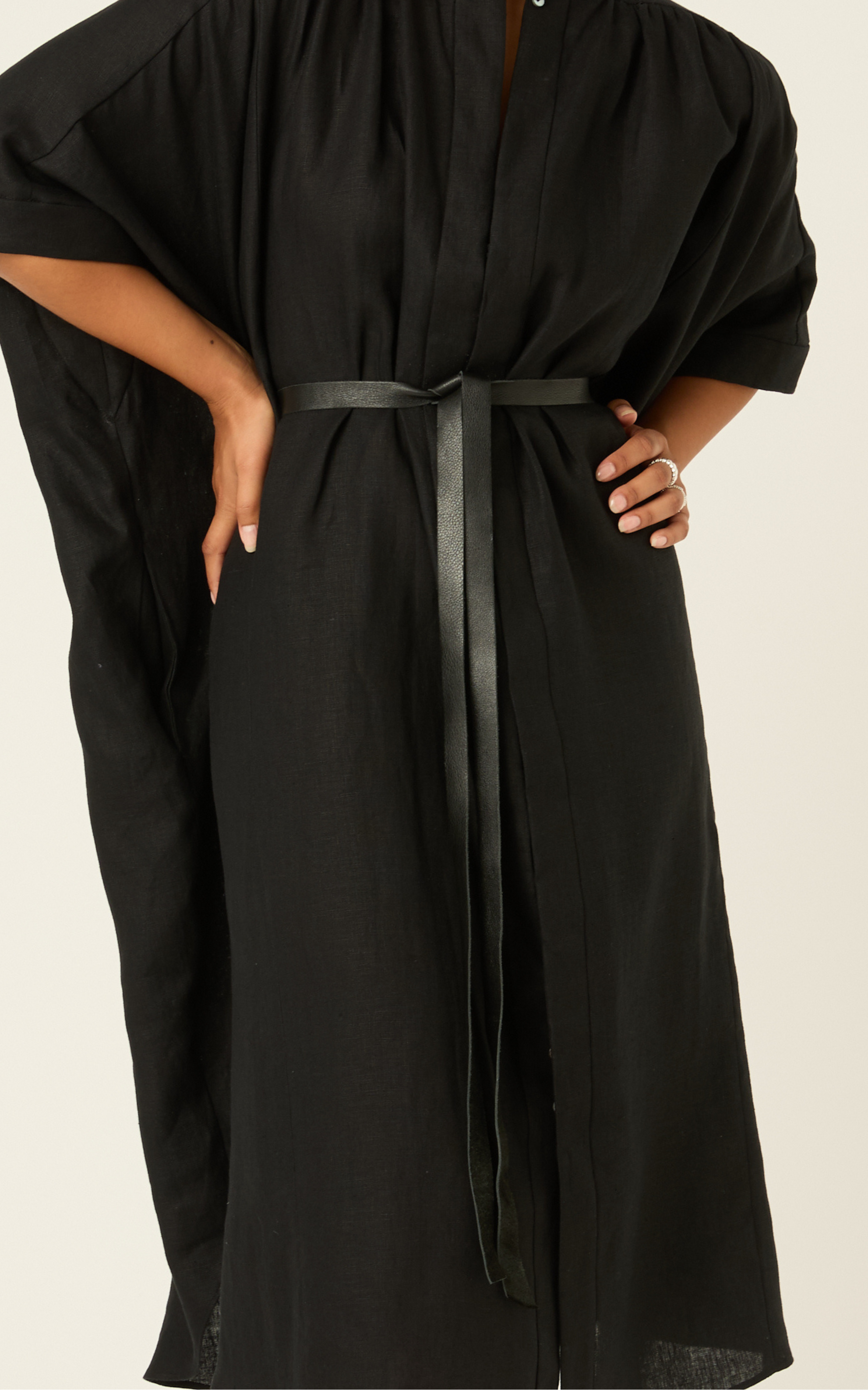 Cinturón Envolvente Luxe de Cuero - Negro