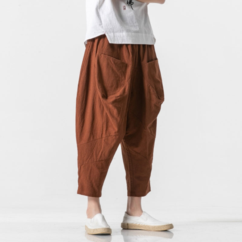Carlos - Pantalones harem de pierna ancha