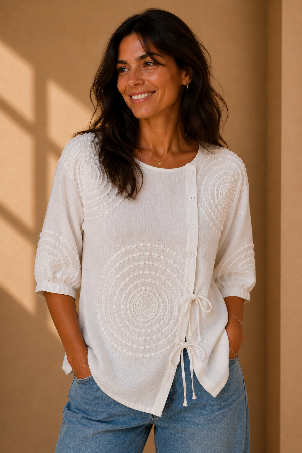 Noelia | Blusa casual de estilo vintage