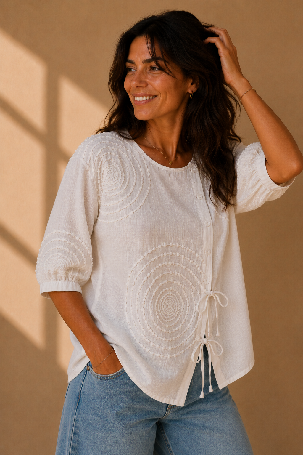 Noelia | Blusa casual de estilo vintage