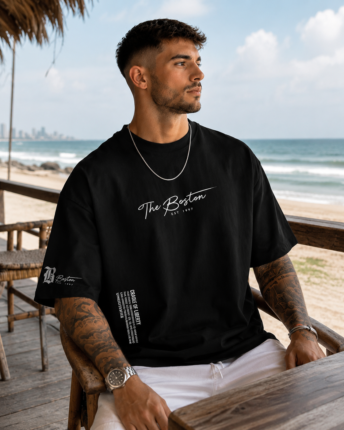 Diego-Camiseta Oversize informal con estampado