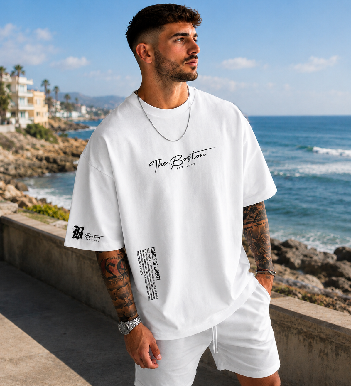Diego-Camiseta Oversize informal con estampado