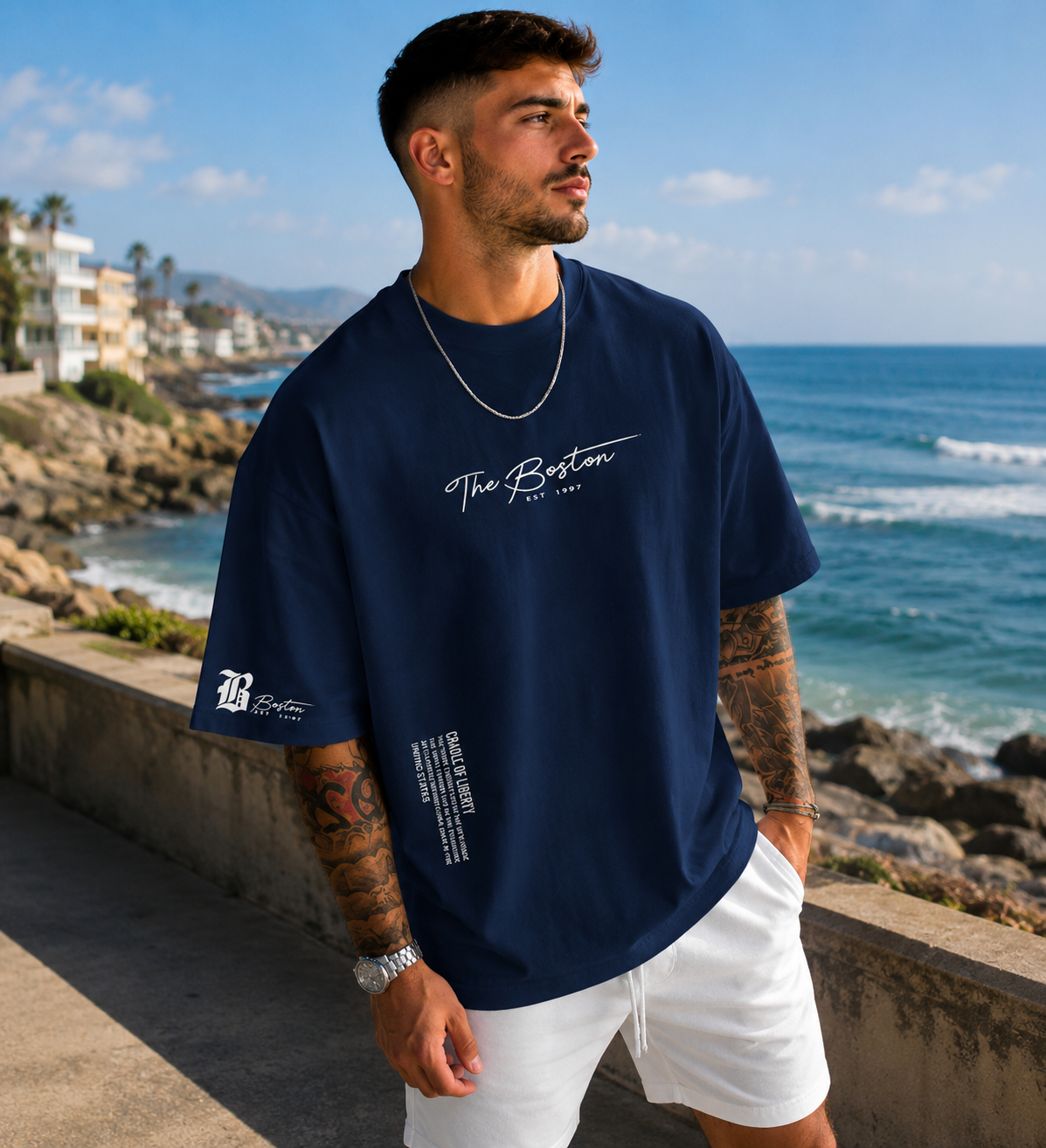 Diego-Camiseta Oversize informal con estampado