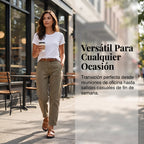 Pantalón Utility de Tiro Alto y Corte Cónico para Mujer