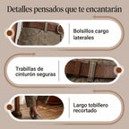 Elena | Pantalón Cargo de Tiro Alto Premium