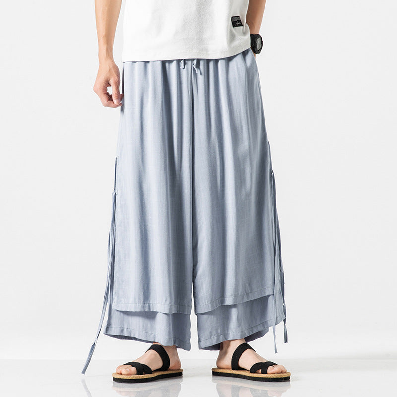 Mario - Pantalón culotte de dos piezas con tirantes laterales