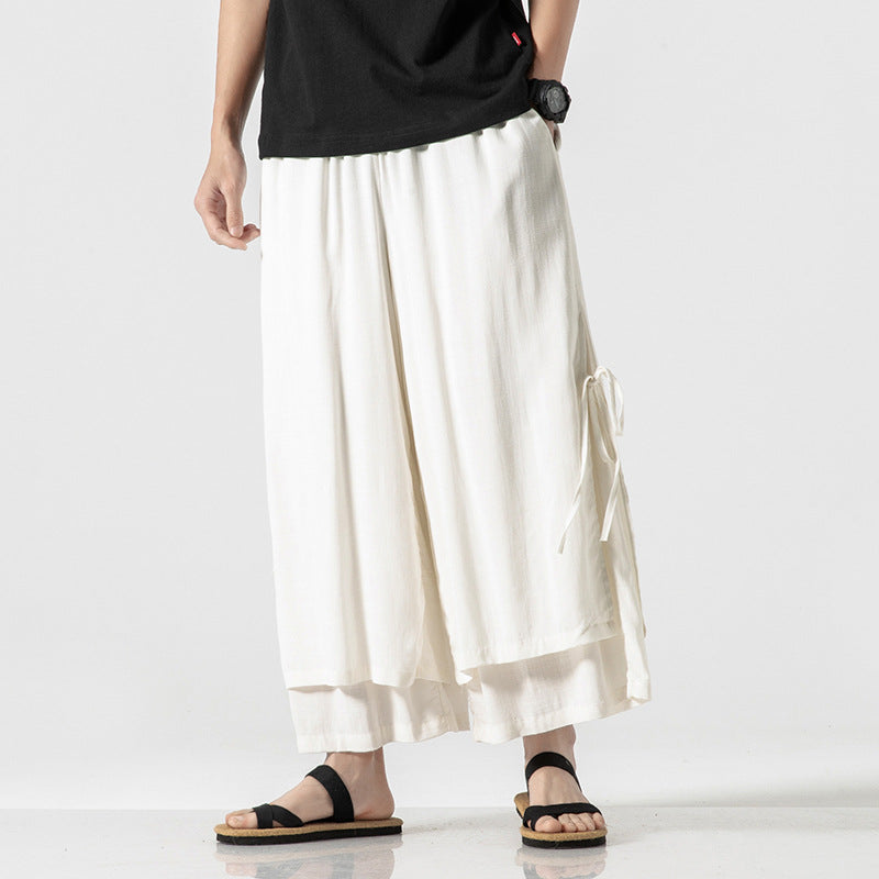 Mario - Pantalón culotte de dos piezas con tirantes laterales