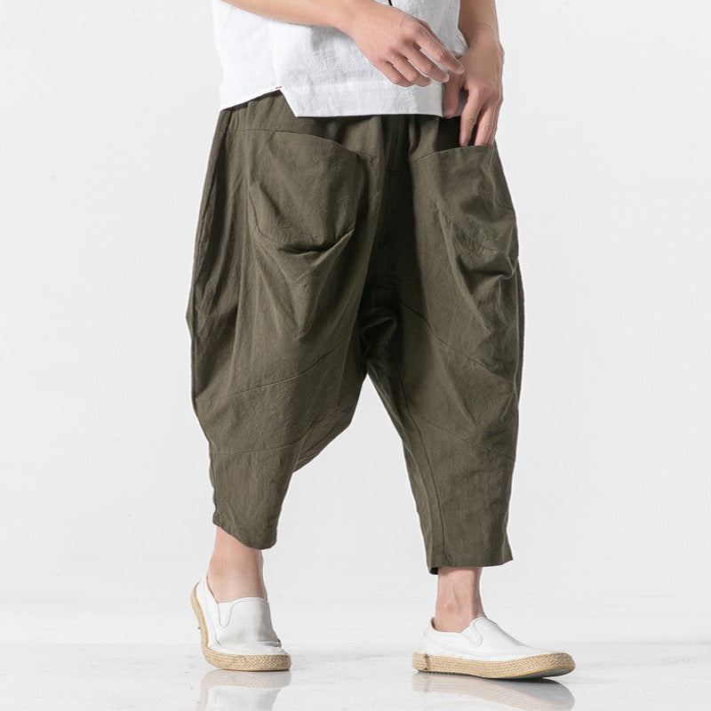 Carlos - Pantalones harem de pierna ancha