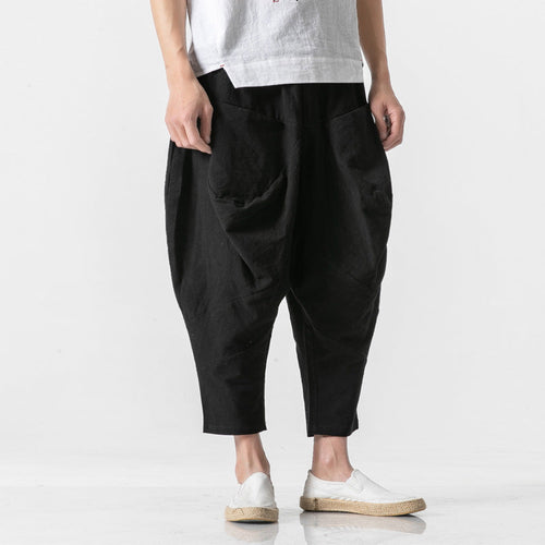 Carlos - Pantalones harem de pierna ancha