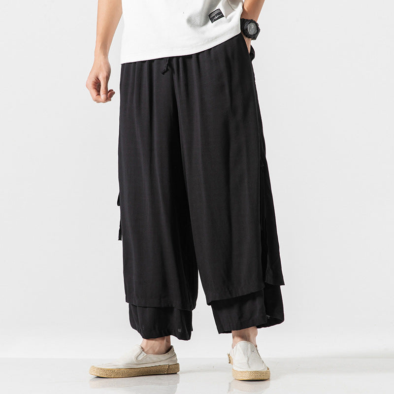 Mario - Pantalón culotte de dos piezas con tirantes laterales