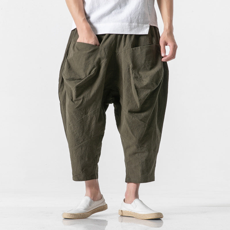 Carlos - Pantalones harem de pierna ancha
