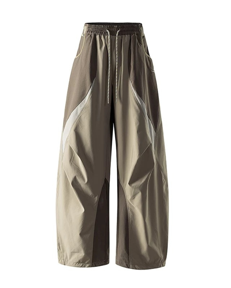Pantalones de senderismo de corte ancho con paneles, resistentes al viento y para uso al aire libre