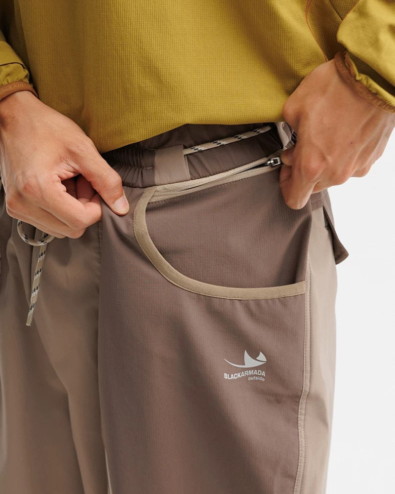 Pantalones de senderismo de corte ancho con paneles, resistentes al viento y para uso al aire libre