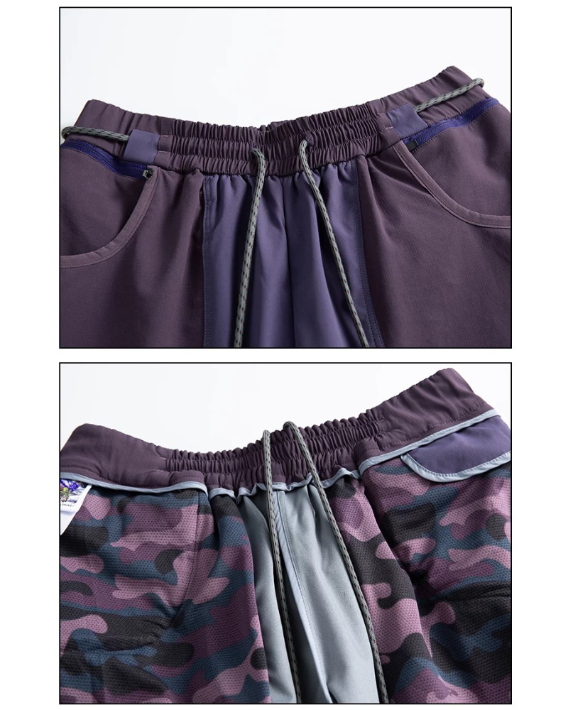 Pantalones de senderismo de corte ancho con paneles, resistentes al viento y para uso al aire libre