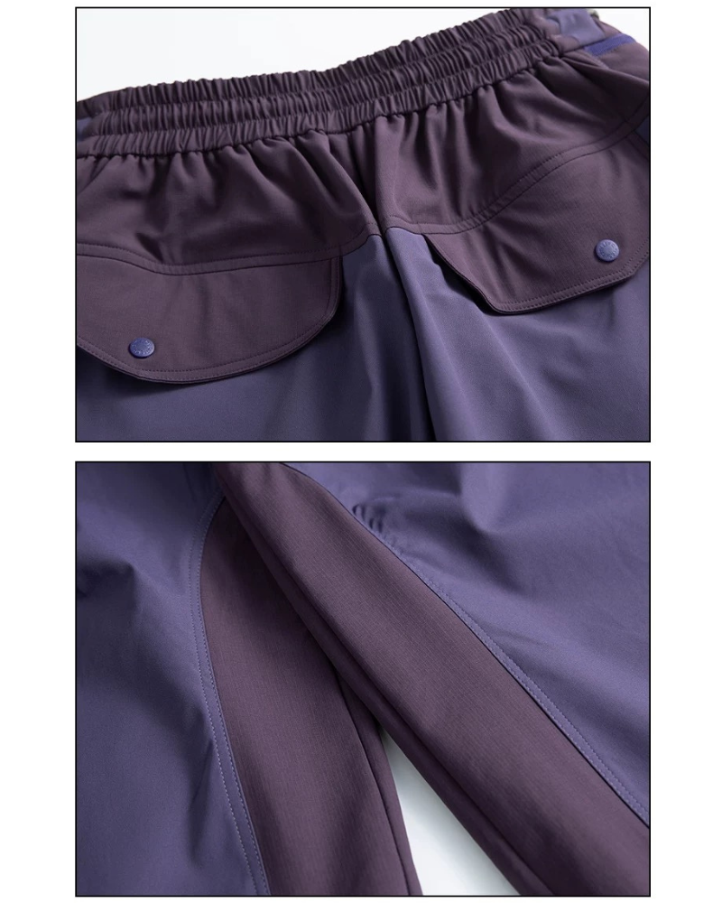 Pantalones de senderismo de corte ancho con paneles, resistentes al viento y para uso al aire libre