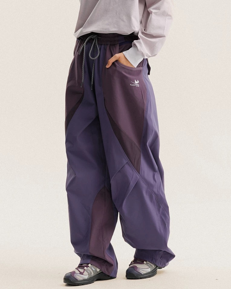 Pantalones de senderismo de corte ancho con paneles, resistentes al viento y para uso al aire libre