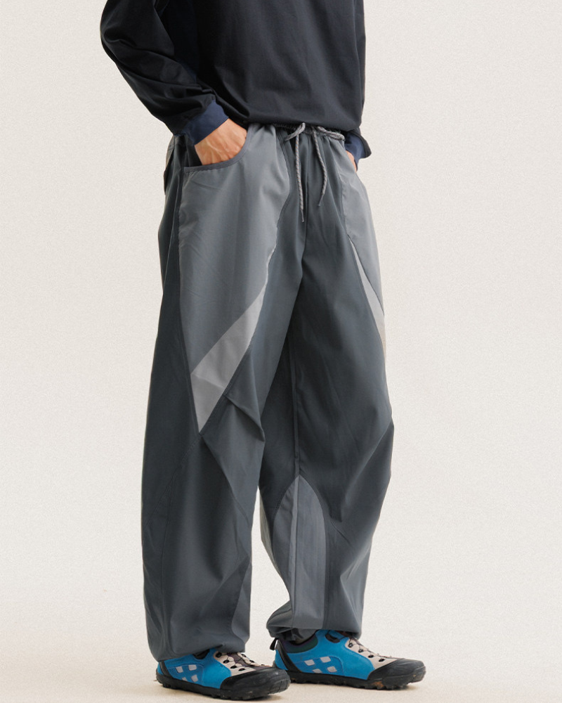 Pantalones de senderismo de corte ancho con paneles, resistentes al viento y para uso al aire libre