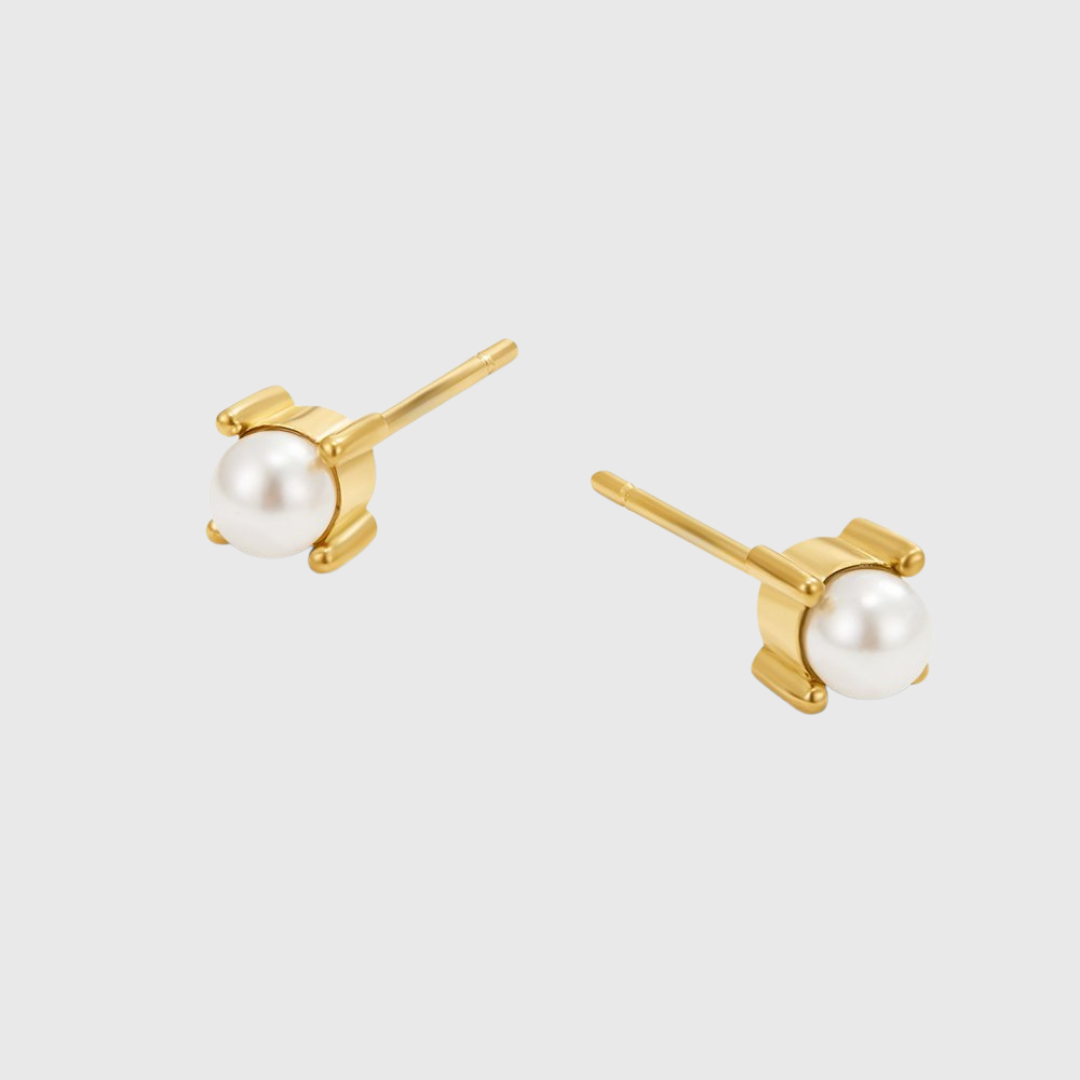REBB | ELEGANTES ARETES BLANCOS PERLADOS
