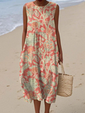 Ellen | Vestido midi con estampado floral en algodón tejido