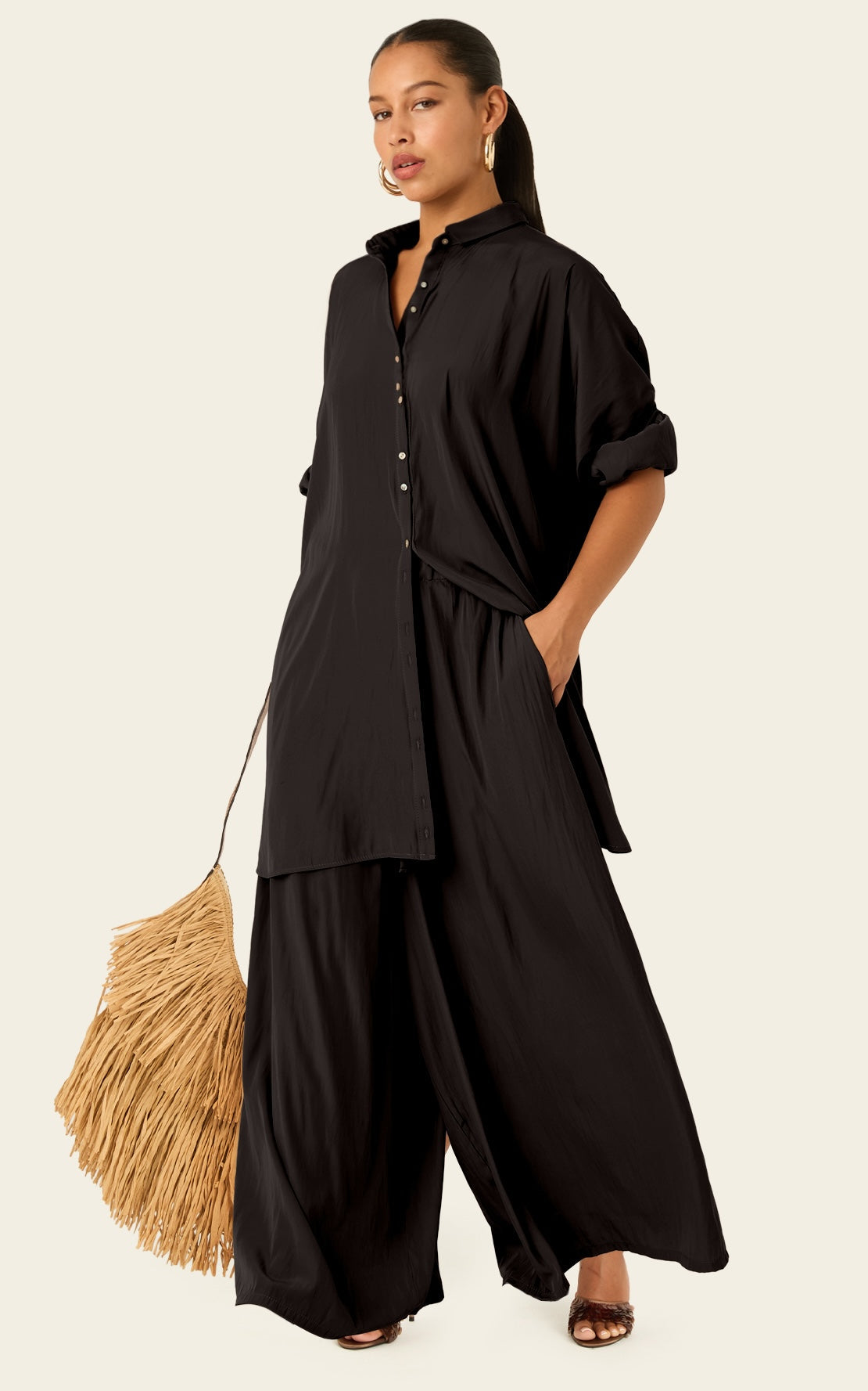 Pantalón Palazzo Luxe - Negro