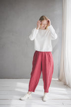 Pantalón Cónico de Lino - Estilo Casual