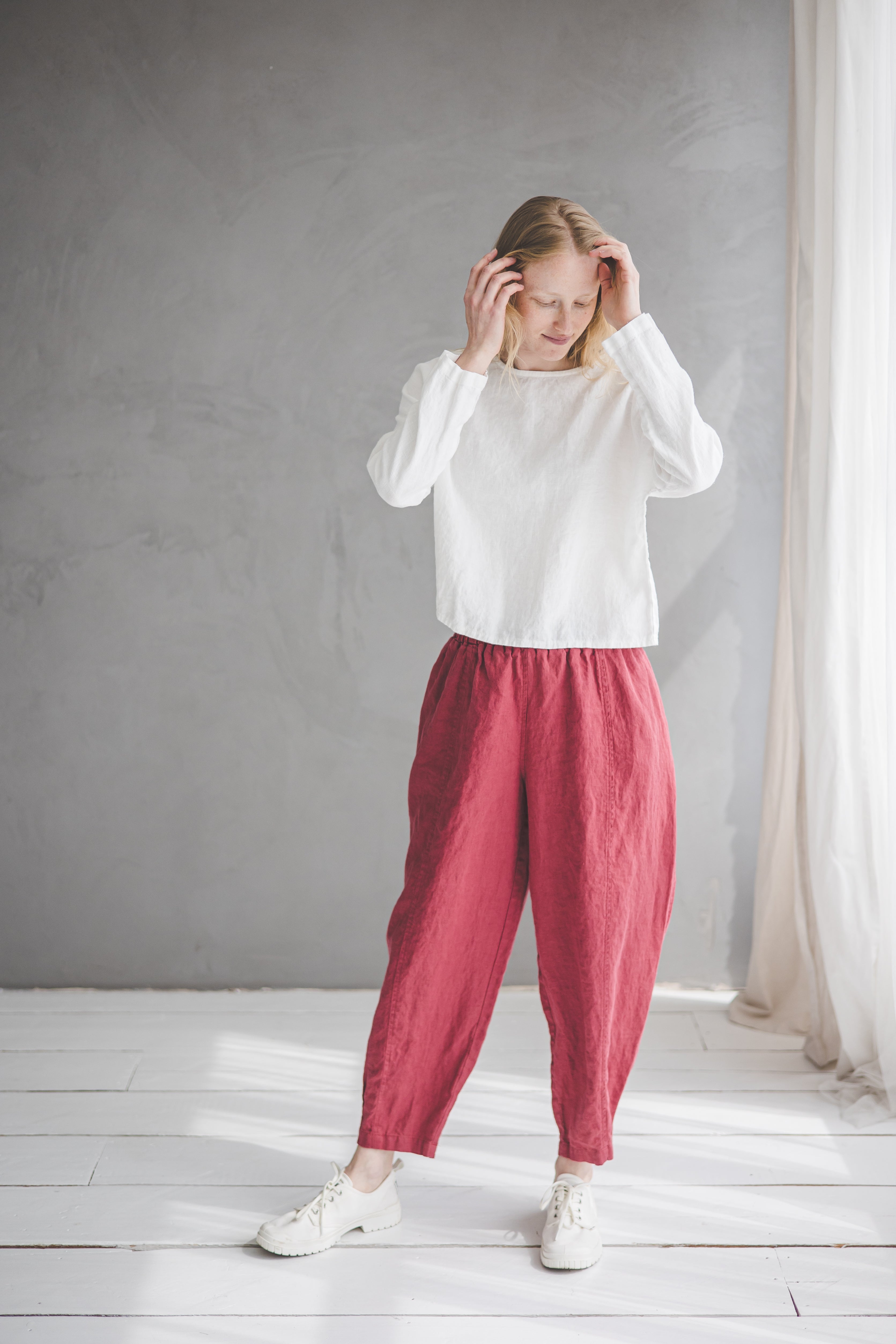 Pantalón Cónico de Lino - Estilo Casual