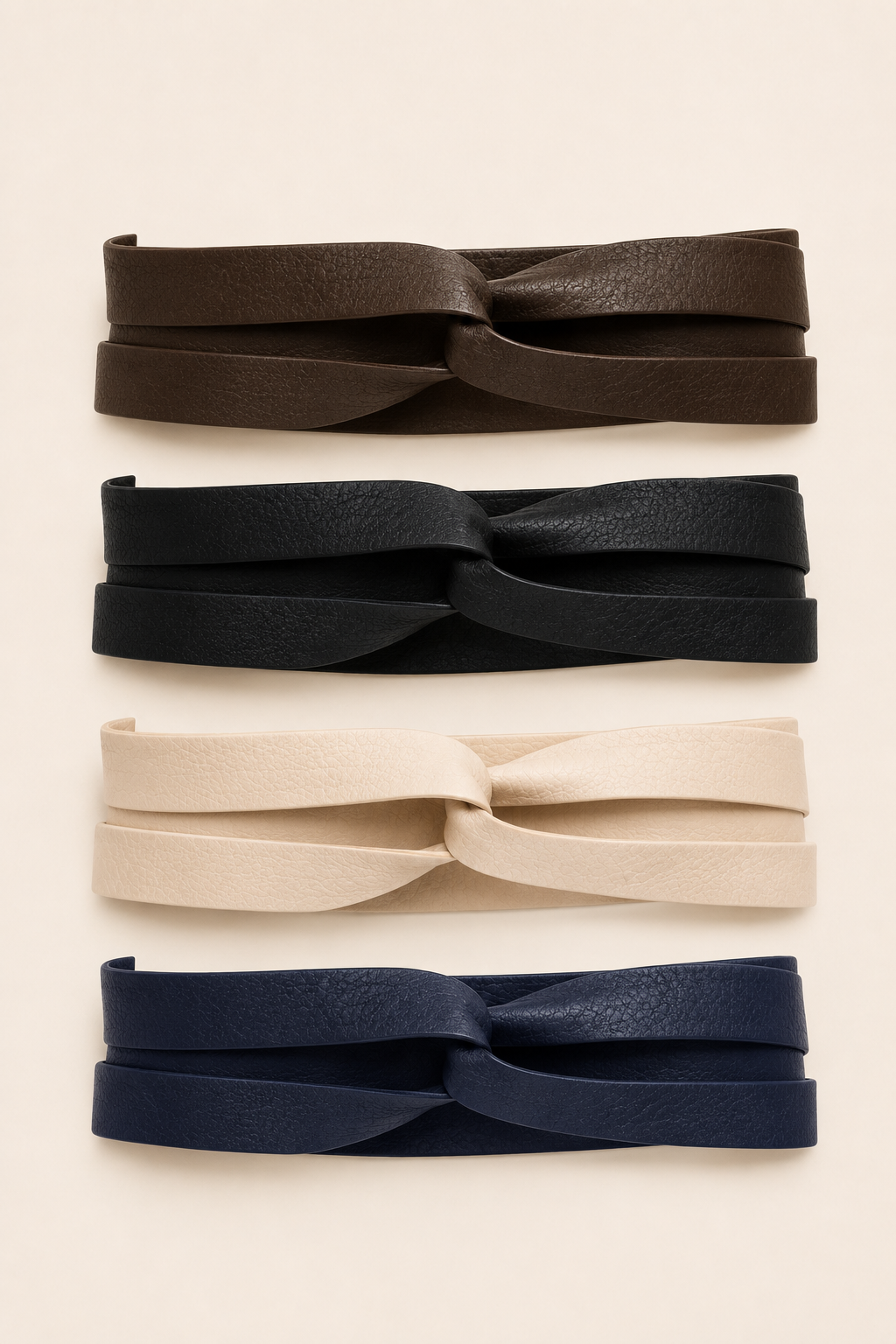 Cinturón Envolvente Luxe de Cuero - Negro