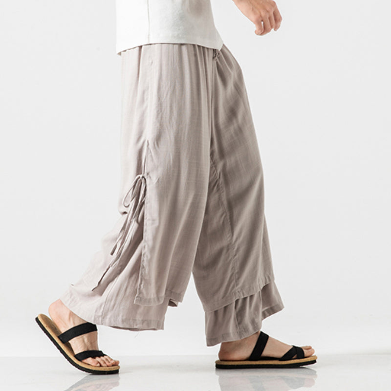Mario - Pantalón culotte de dos piezas con tirantes laterales