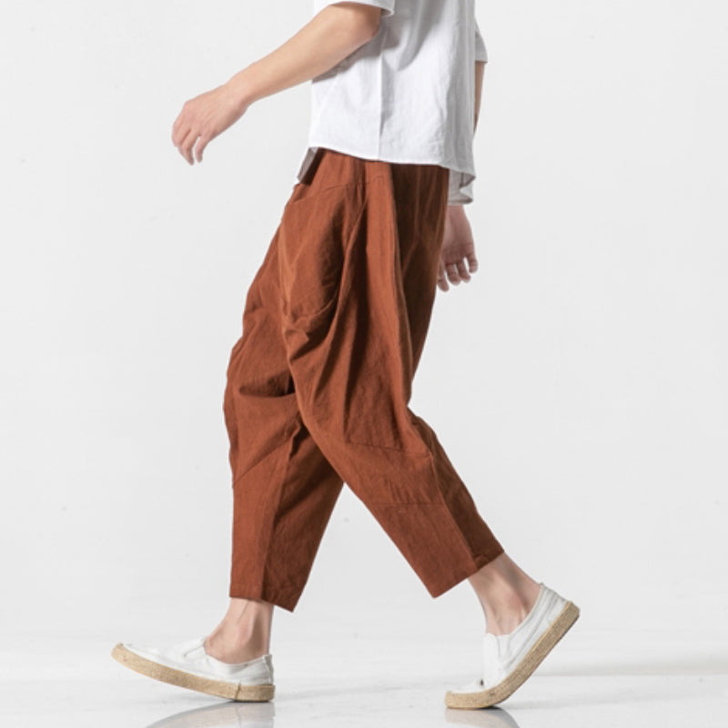 Carlos - Pantalones harem de pierna ancha