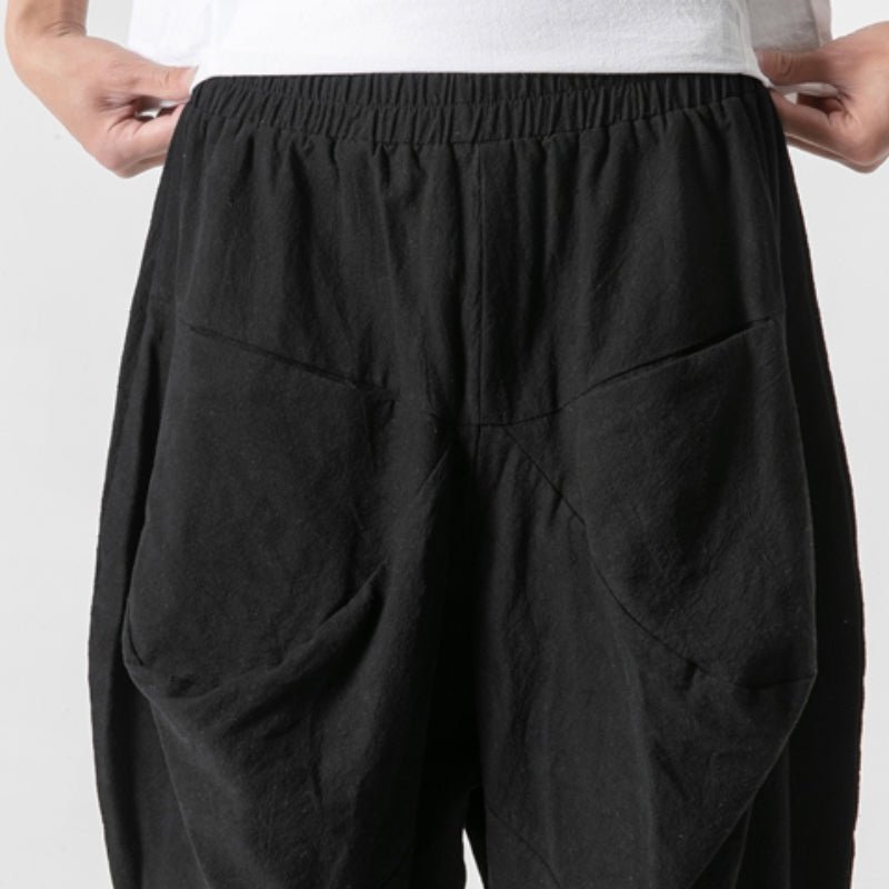 Carlos - Pantalones harem de pierna ancha