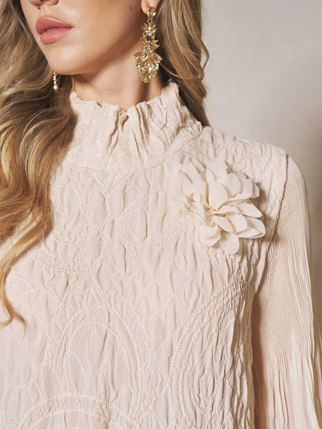 Monse - Vestido con volantes bordados y apliques florales